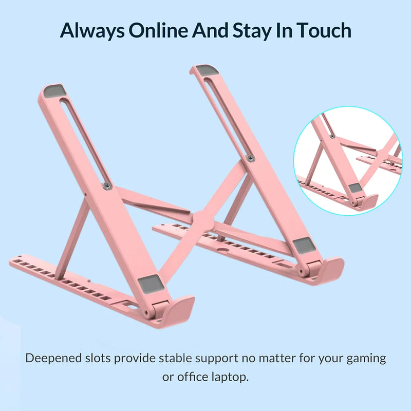 AdjustableFoldable Desktop Support Holder Foldable Laptop Desk Computer Mount Adjustable Riser Portable Tabletop Stand Bracket