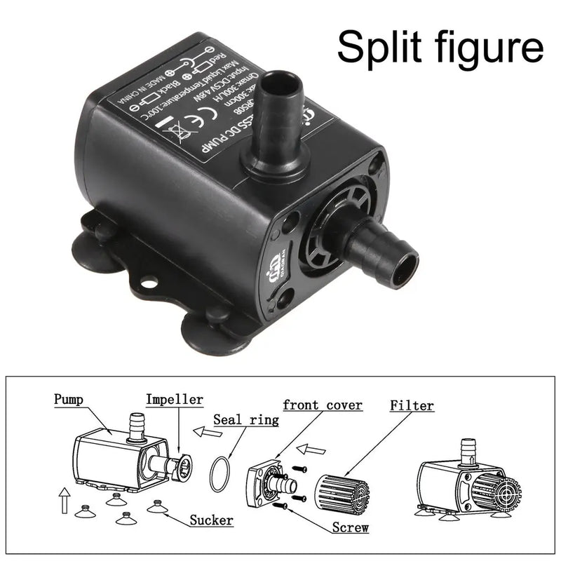 New Decdeal Ultra-quiet Brushless DC USB Water Pump 5V 4.8W 300L/H Lift 300cm Submersible Fountain Aquarium Circulating