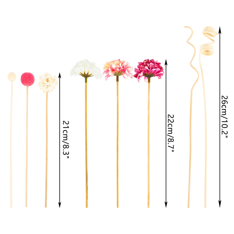 NEW 10PCS Pink Hydrangea Flower Rattan Sticks Fireless Fragrances Reed Diffuser Stick DIY Ornaments Home Decor