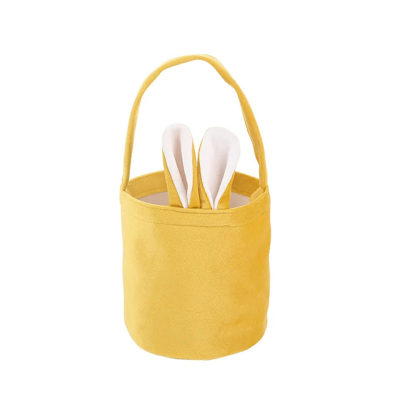 Rabbit Ear Bag With Handle 2025 Easter Bunny Gift Buckets Velvet Bags Wedding Candy Bag Kids Birthday Party Supplies