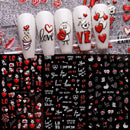 3pcs Valentine's Day embossed nail art stickers, easy application for nail decoration, DIY, gift, party makeup styling, Y2K
