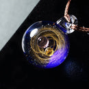 BOEYCJR Universe Glass Bead Planets Pendant Necklace Galaxy Rope Chain Solar System Design Necklace for Women Christams Gift