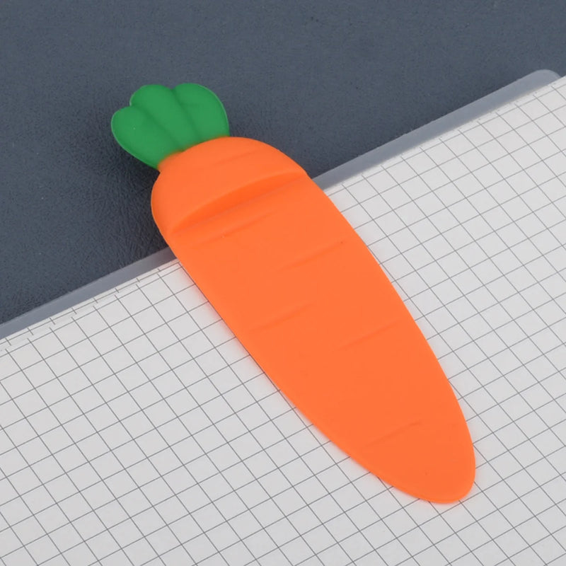 1pc Creative Cute Silicone Carrot Bookmark for Pages Books Readers Children Collection