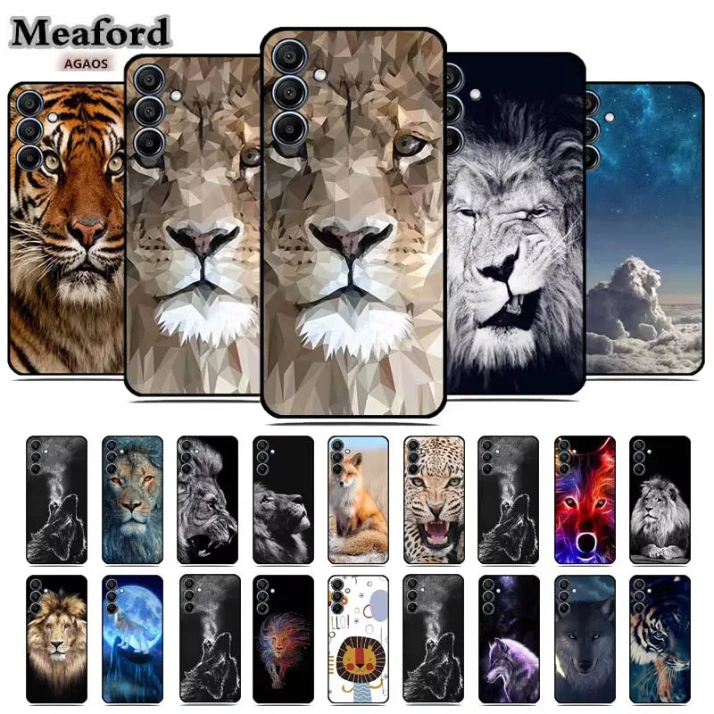 Black Funda Cover for Samsung Galaxy A15 4G 5G 6.5" Silicone TPU Phone Clear Soft Back Case for Samsung A15 SM-A155F Animal Capa