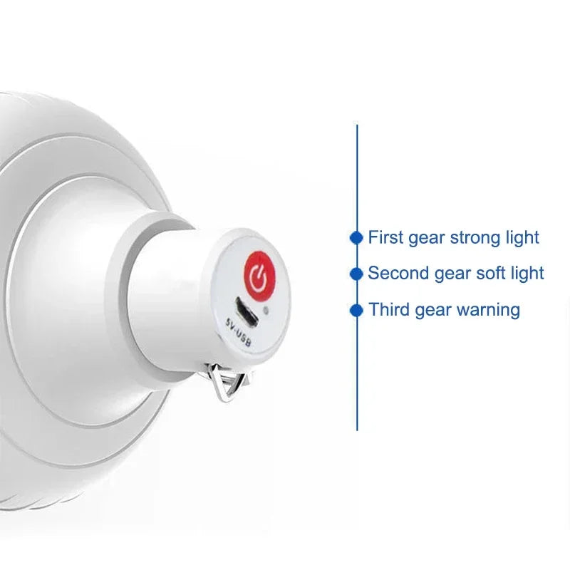 High Power LED Camping Light Rechargeable Portable Lanterns Outdoor Emergency BBQ Tent Lighting Lamp Bulb with Hook