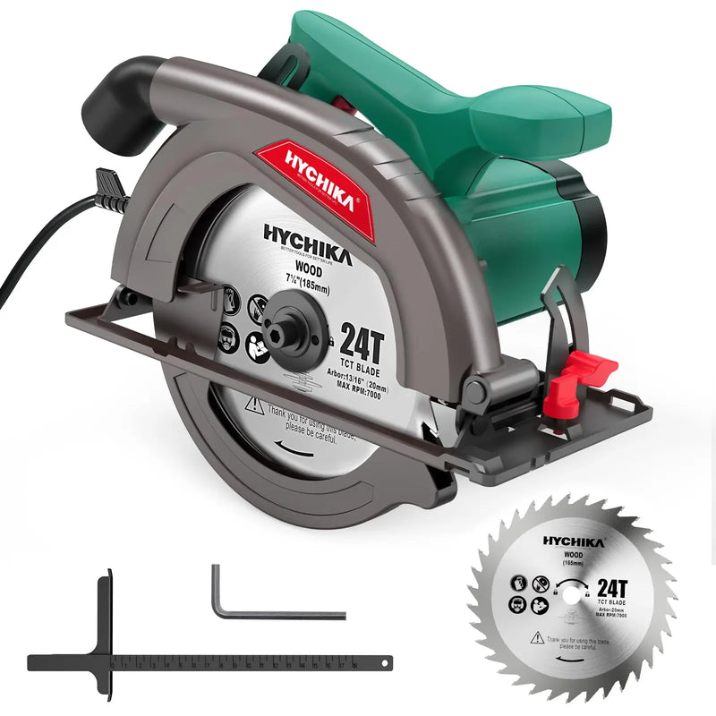 HYCHIKA High Quality Circular Saw 1300W Adjustable Cut Angle 65mm Cutting Depth for Wood Professional Electric Saw Power Tool