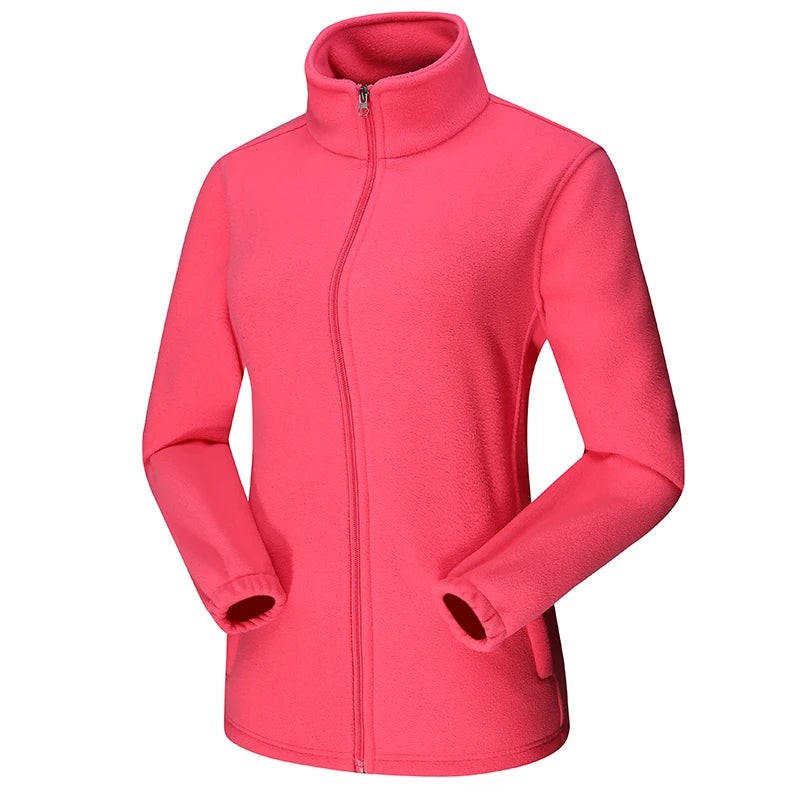 CHRLCK Women's Outdoor Windbreaker Hiking Coats Women Warm Polar Fleece Jacket Camping Travel Climbing Trekking Winter Jackets