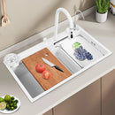 Kitchen Sink Multiple Water Modes Stain-Resistant Sink with Single Bowl Large Capacity for Restaurants/Coffee Shops/Garages