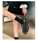 Brand-name shoes, women's leather shoes, casual shoes, 2025 new autumn and winter shoes, thick-soled loafers