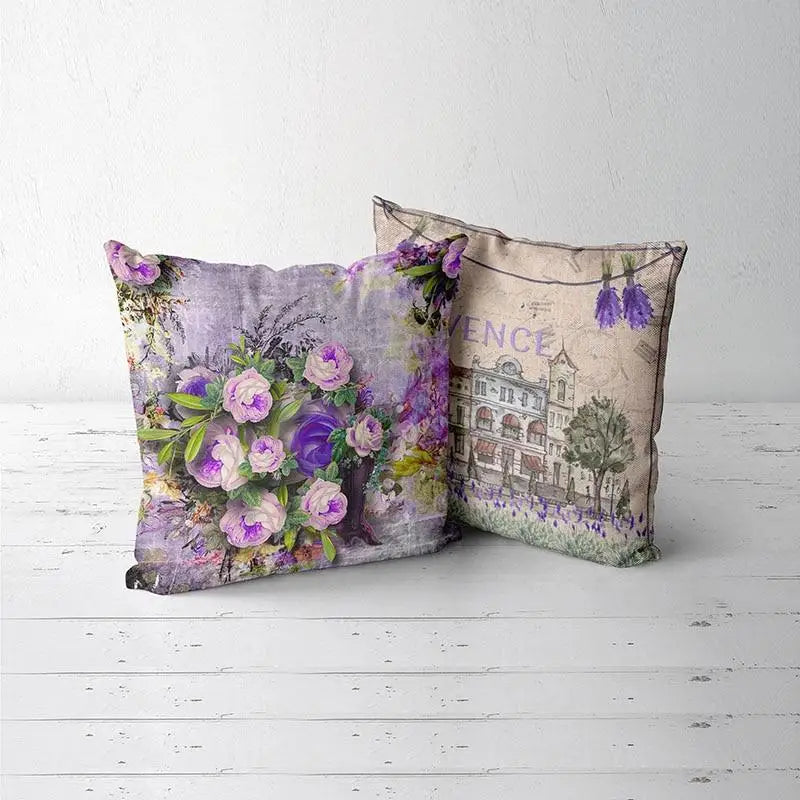 Provence Lavender Decorative Pillows Sofa Cushion Cover Personalized Flowers Baby Birth Gifts Throw Pillow Case