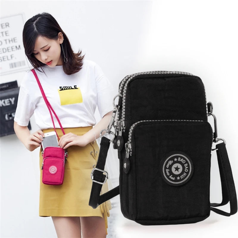 New Balloon Mobile Phone Crossbody Bags for Women Fashion Women Shoulder Bag Cell Phone Pouch With Headphone Plug 3 Layer Wallet