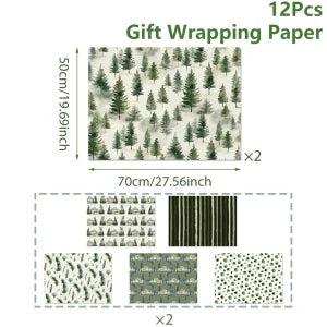 Christmas Gift Wrapping Paper Roll Merry Christmas Decoration For Home 2024 Navidad Noel Natal Kerst Happy New Year 2025