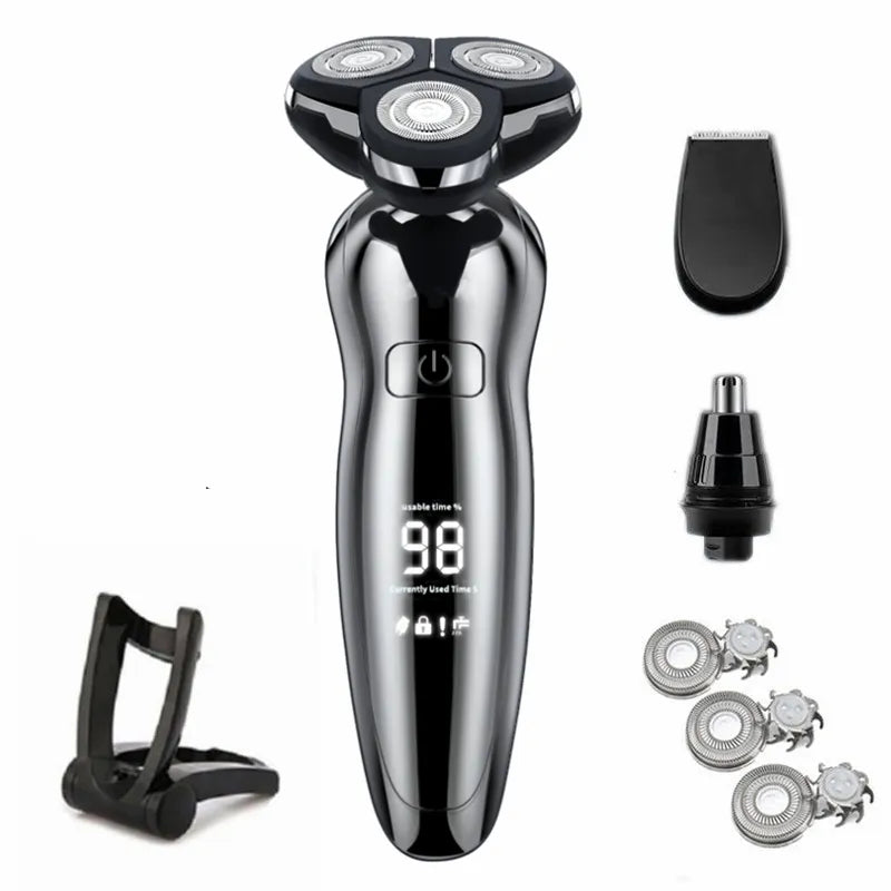 Electric Razor Electric Shaver Hair Cutting Shaving Machine for Men Clipper Beard Trimmer  Rotary Shaver 100% Water Proof