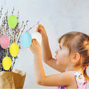 12pcs Plastic Painted Easter Eggs Hanging Ornament DIY Easter Egg Pendant For Home tree Decoration Happy Easter Party Kids gift