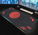 Japanese Desk Mat Black & Red Mouse Pad Koi Fish Sun Cloud Japan Art Seal Sunrise Large XXL Gaming Deskmat Rubber Mousepad 90x40