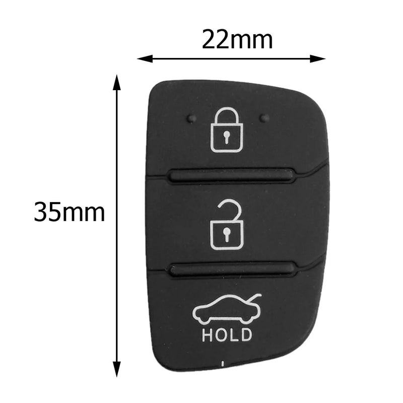 10-1PCS Replacement 3 Buttons Remote Key Fob Case Rubber Pad For Hyundai I10 I20 I30 IX35 Kia K2 K5 Rio Sportage Flip Key Parts