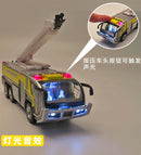 Alloy Car Airport Fire Truck Model Engineering Car Sound And Light Toy Boy Birthday New Year Christmas Gift  B117
