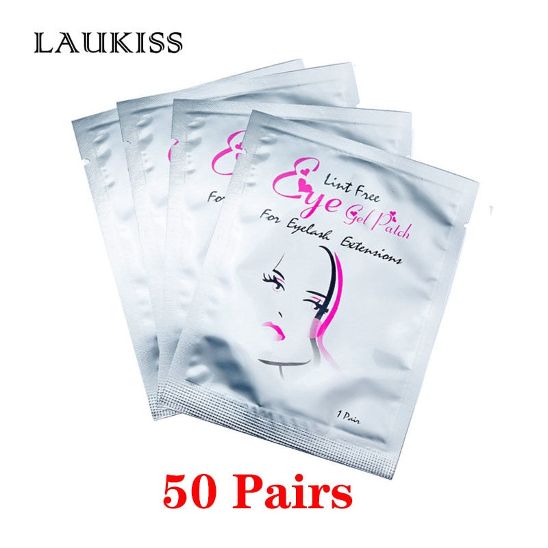 25/50/100Pairs Eye Patches Under Eyelash Pads for Building Hydrogel Paper Patches Pink Lint Free Stickers for False Eyelashes