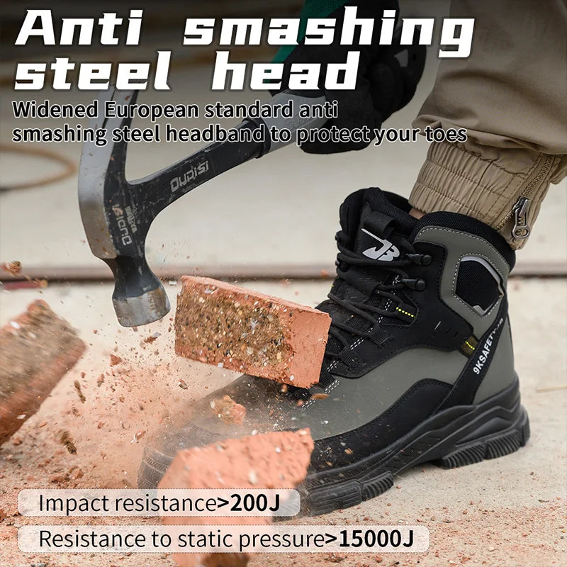 New Work Boots Indestructible Safety Shoes Men Steel Toe Shoes Puncture-Proof Sneakers Male Botas Shoes Men's Work Shoes