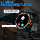 LaNikar 2025 KE3 Bluetooth Call Smart Watch Men Full Touch Screen Health Monitor With  steel ring Men SmartWatch For IOS Android
