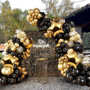 134pcs Black Gold Balloon Garland Arch Kit Latex Confetti Balloon Happy Birthday Party Decor Wedding Anniversary Baby Shower