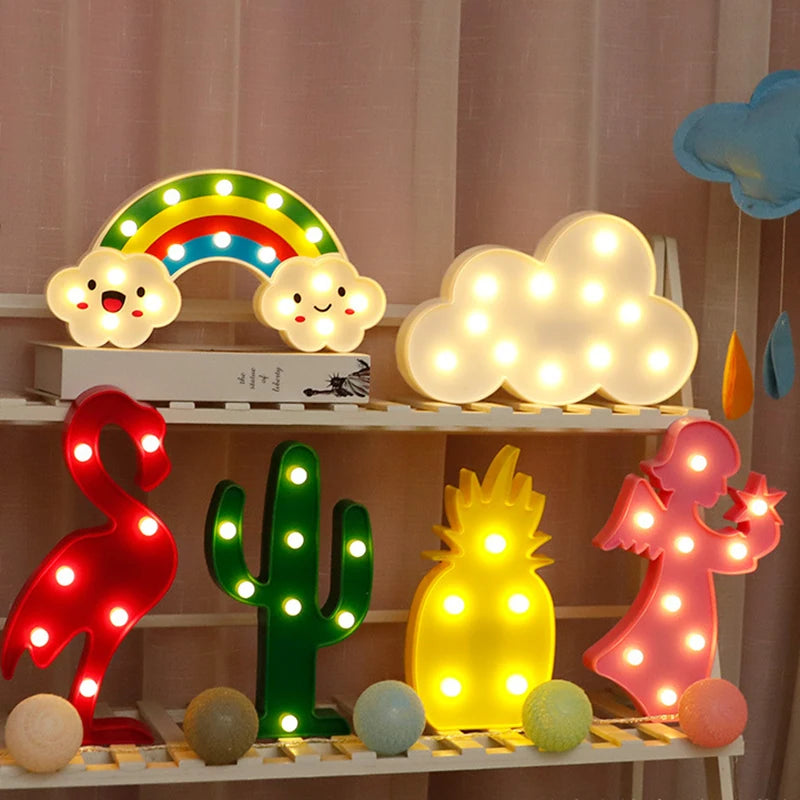 Kids Room Decor Cloud Star Moon LED Night Light Baby Children Bedroom Rainbow Cloud Christmas Night Light Wedding Decoration