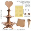 Wood/Kraft Paper Wedding Confetti Cone Tray Rustic Wedding Decoration Confetti Cones Stand DIY Holder Support Weding Supplies
