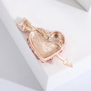 Full Red Rhinestone An Arrow Through The Heart Brooch Pin For Women Crystal Love Heart Brooches Party Lovers Luxury Jewelry Gift