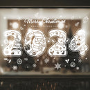 2024 Merry Christmas Window Stickers Santa Claus Snowflake Elk Xmas Tree Sticker Christmas Decorations for Home Happy New Year