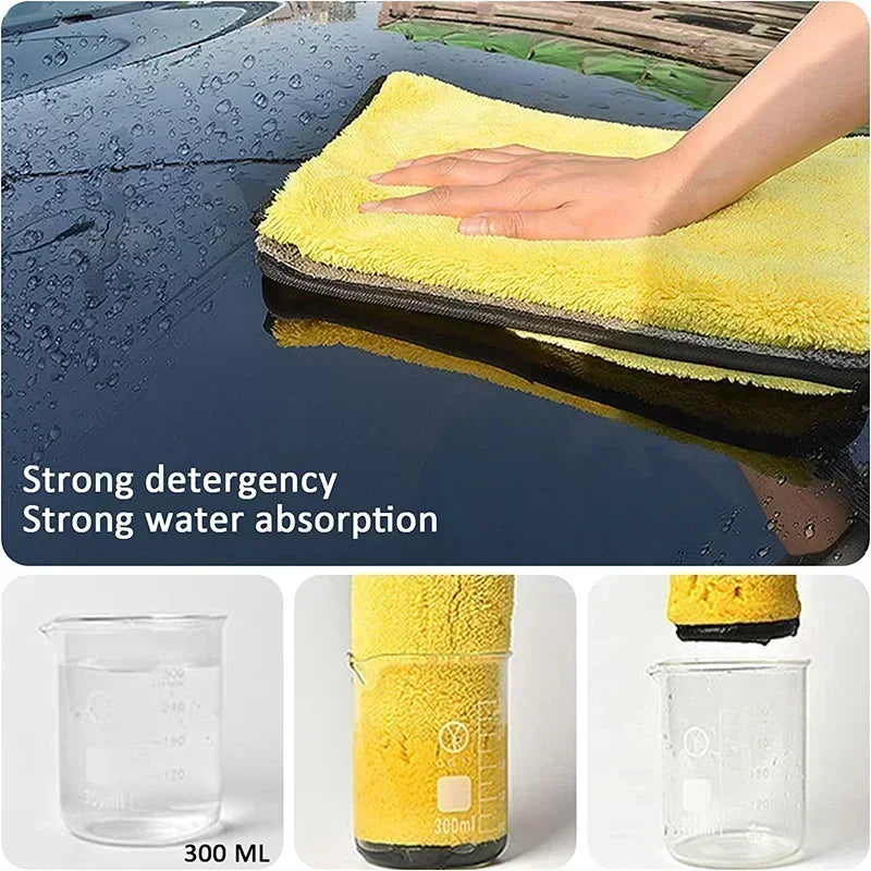 1/10pcs Microfibre Car Cleaning Cloths Thickened Car Towel with Super Absorbent for Car Wash,Waxing,Polishing,Cleaning&Drying