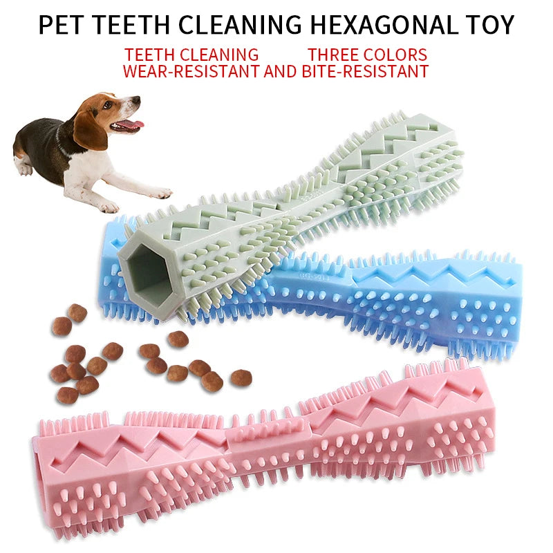 Durable Dog Chew Toy Stick Dog Toothbrush Soft Rubber Tooth Cleaning Point Massage Toothpaste Pet Toothbrush Molar Pet Supplies