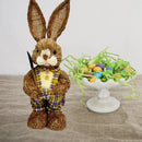 Cute Straw Rabbits Bunny Standing Decorations w/Carrots for Easter Party Home Garden Wedding Ornament Photo Props Crafts