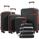 4 Piece Luggage Set with Compression Packing Cubes for Suitcase Expanable Spinner Wheels Lightweight Suitcase with TSA Lock