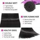 Straight Human Hair Weave Bundles Peruvian Hair Bundles 100% Remy Hair Extensions For Women 12-32 Inches Natural Black 1/3/4 Pcs