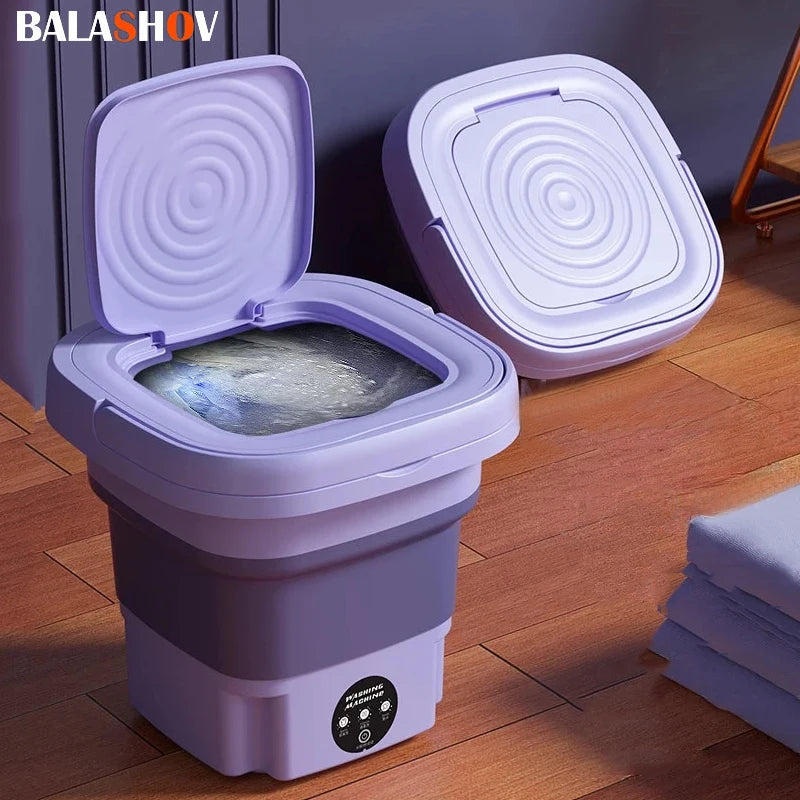 8L Portable Folding Washing Machine Bucket for Clothes Socks Underwear Cleaning Washer Portable Small Travel Washing Machine