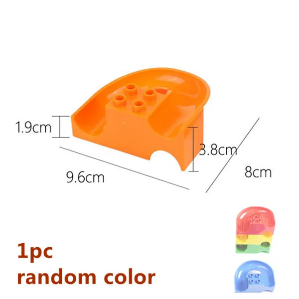 Marble Race Run Big Building Blocks Crazy Rolling Ball Compatible Slide Dinosaur Tunnel Animal Bricks Parts Accessory Kids Toys