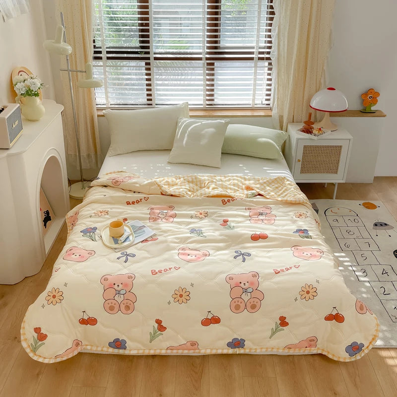 YanYangTian Summer Comforter Quilt Air Conditioning Quilt Bed cover Sheet Quilted Cute Blanket double single bed