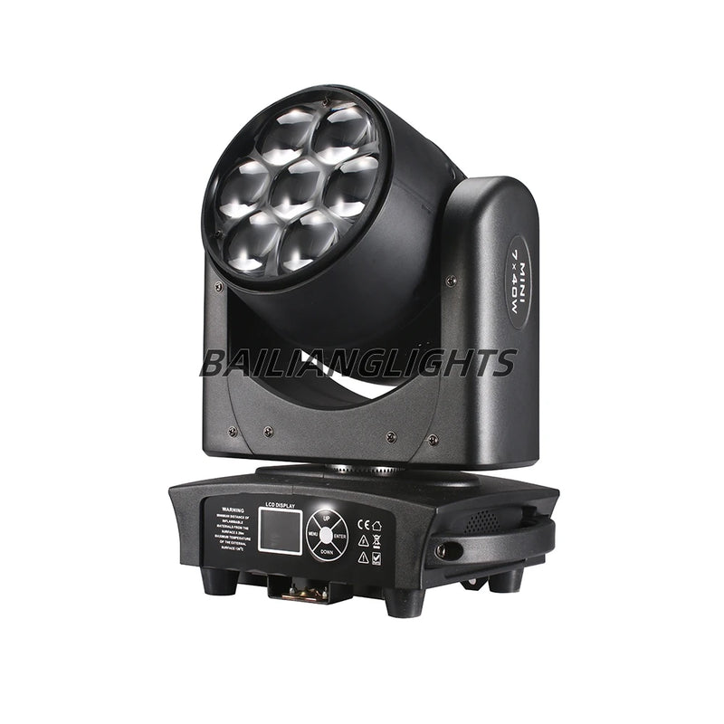 7x40W 4 in1 RGBW Bee Eye  LED Beam + Wash  Zoom testa mobile DMX per NightClub Dj Disco Party Bar Stage Lighting