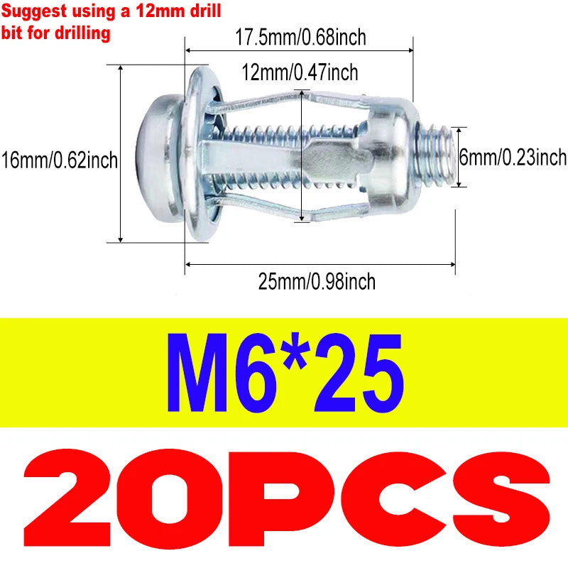 Jack Nuts Screw Petal Screw Anchors Petal Expansion Plugs For Curtain Expand Clamp Petal Rivet Lock Bolt Board Wall Fasteners