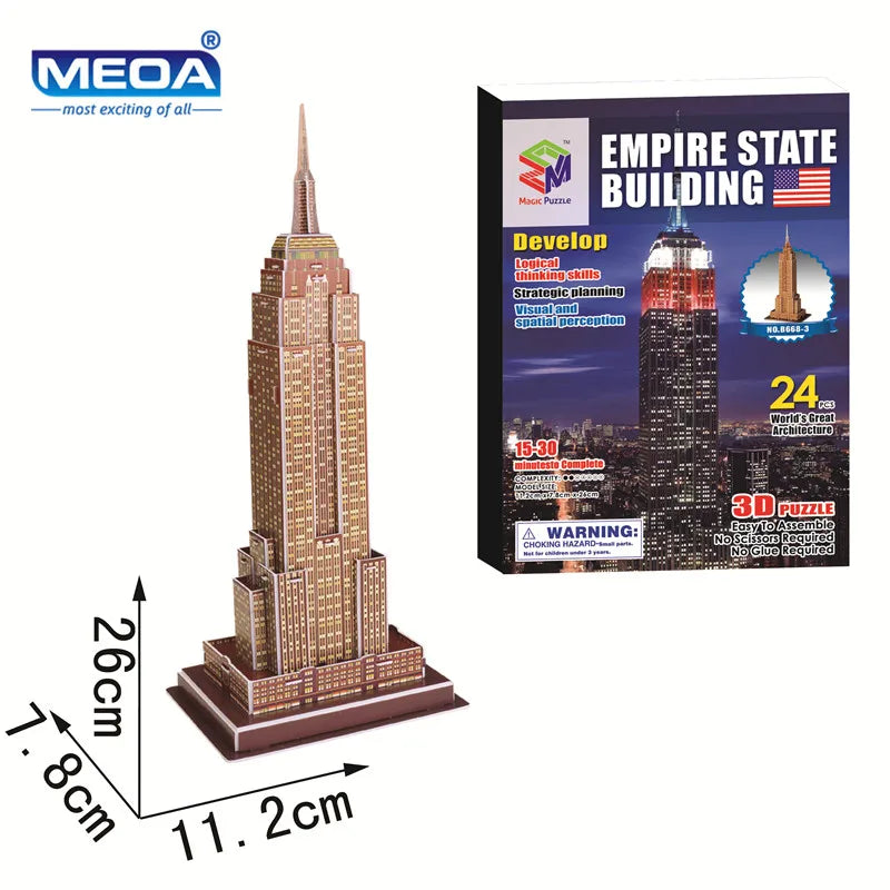 40 Style World Famous Architecture Building 3D Puzzle Model Construction Jigsaw Puzzles Toys For Kids Christmas Gift