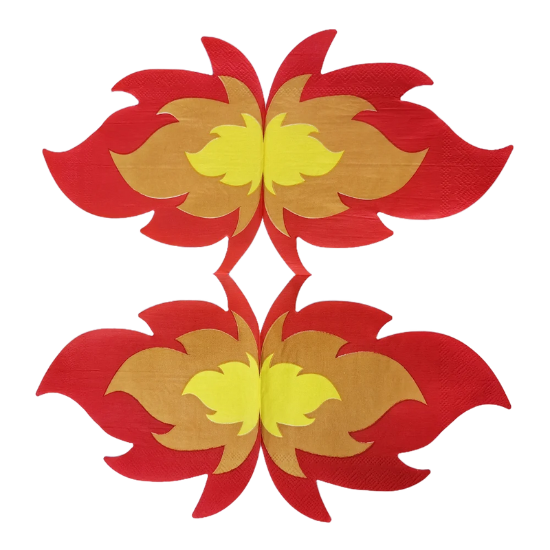 16/32/64 Pcs Fire Napkins Flame Napkins Disposable Paper Napkins for Firefighter Theme Fire Truck Birthday Fireman Party Decors