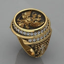 Hot-selling retro eagle with zircon ring creative fashion single item men's accessories
