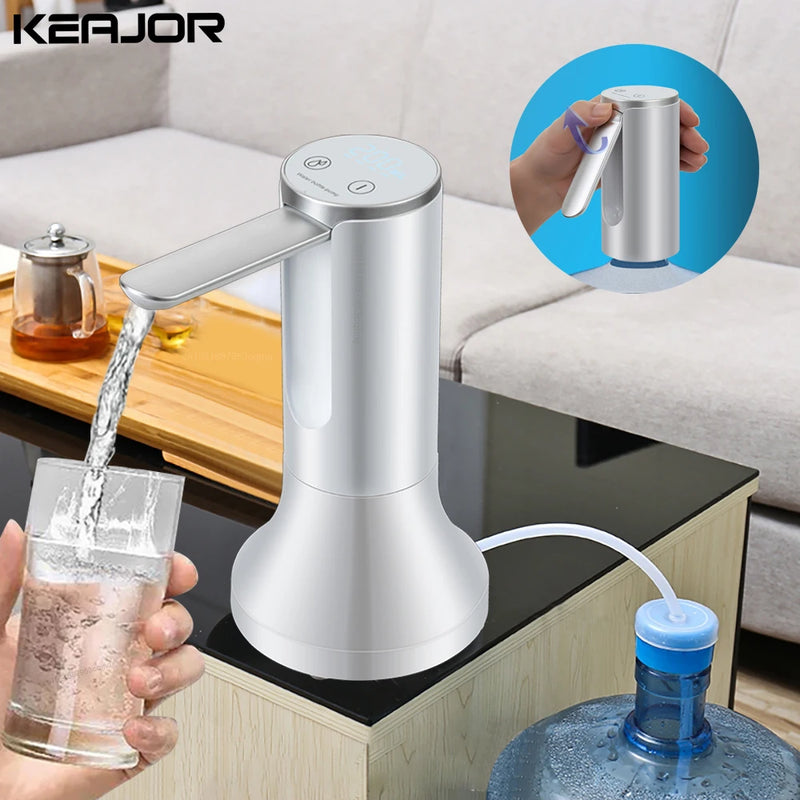 Electric Water Gallon Pump Automatic Smart Water Pump 19 Liters Bottle Foldable Desktop Rechargeable Drinking Water Dispenser