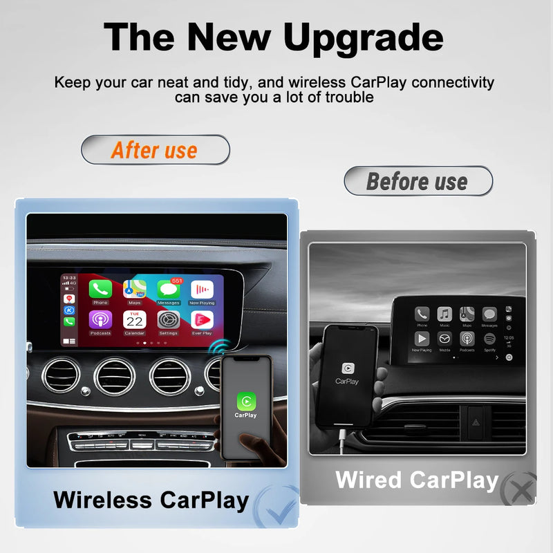 MMB Wired to Wireless Apple CarPlay Dongle USB Adapter Online Updates BT 5.2 Plug and Play for Mercedes Toyota Corolla Mazda CX5