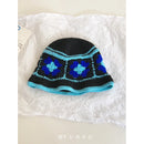 Retro Versatile Japanese Dopamine Rainbow Knitted Bucket Hats for Women Spring and Autumn Travel Fashion Casual Basin Cap