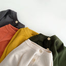 Spring And Autumn Newborn Baby Boys And Girls Solid Color Knitted Top Children's Casual All Match Baby Coat Clothes