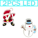 1-5PCS New Christmas LED Shoe Charms,Cute Santa Claus Cat & Dog Pin Accessories for Sandals,Shoe Clogs Buckle Christmas Gifts