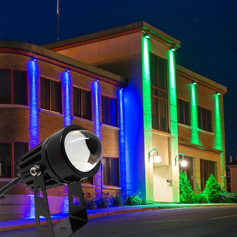 Outdoor LED Wall Spotlight 9W 12W For Home Landscape Lighting 110V 220V Pink Red Green Blue Golden Color Beam Lights Waterproof