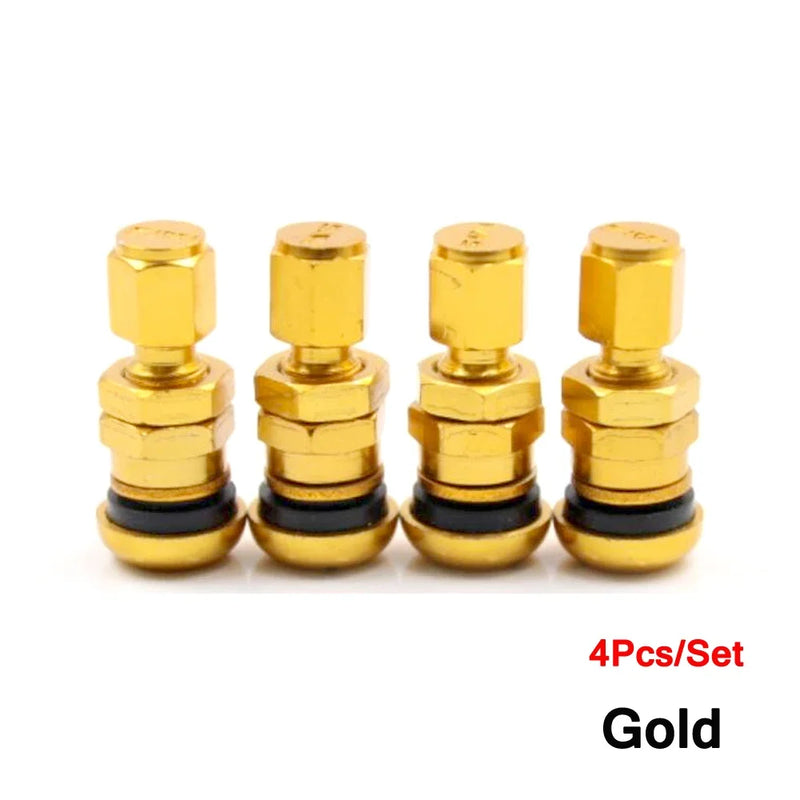 TQQTQQ 4Pcs/Set Car Truck Motorcycle Valve Short Stems Metal Bolt Tire Valve Stem Kit with Dust Cap Car Accessories