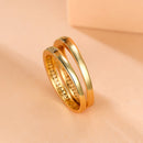 Luxury Bridal Sets Round Stone Rings For Women Black Gold Color White Zircon Wedding Bands Promise Engagement Ring Set Jewelry